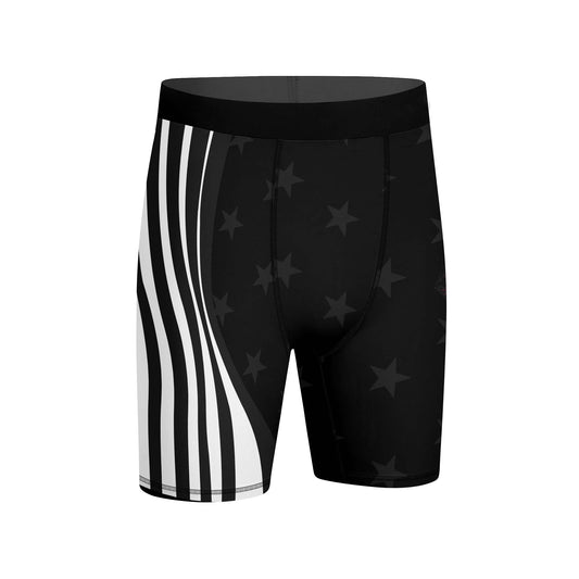 American Flag Black Compression Shorts