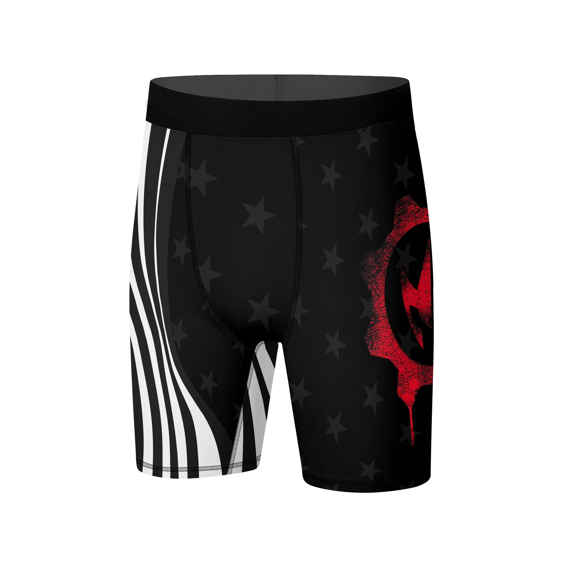 American Flag Black Compression Shorts