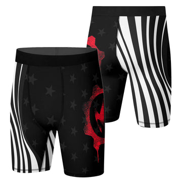 American Flag Black Compression Shorts