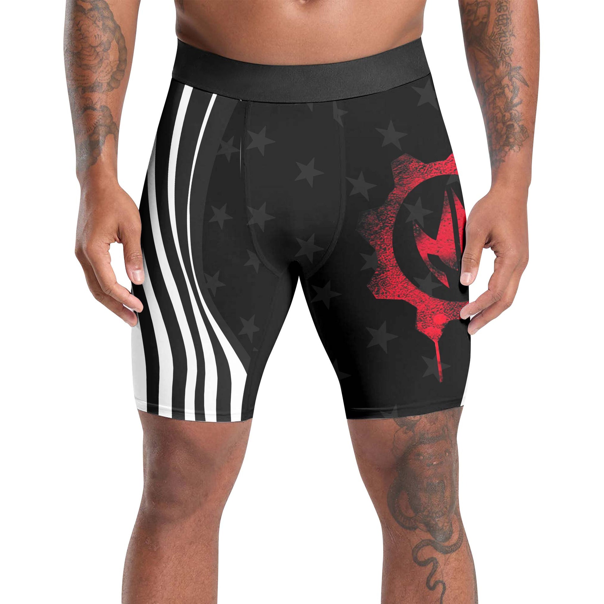 American Flag Black Compression Shorts
