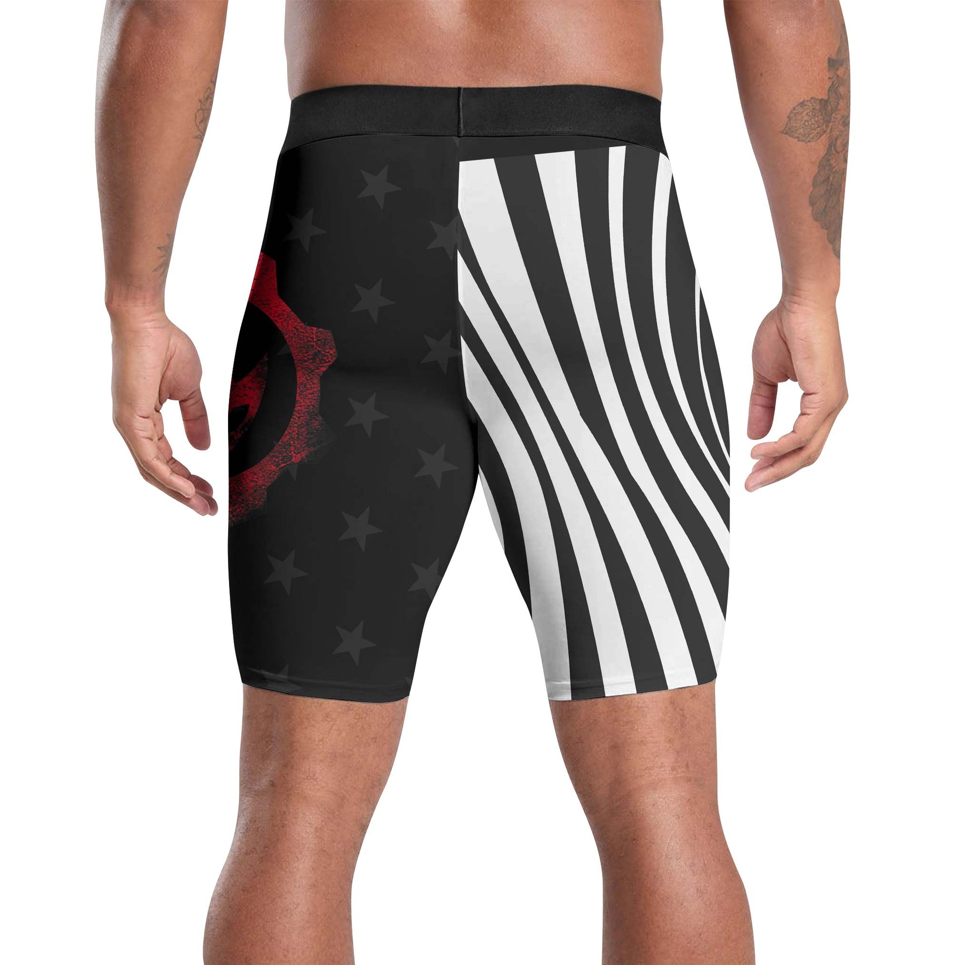 American Flag Black Compression Shorts