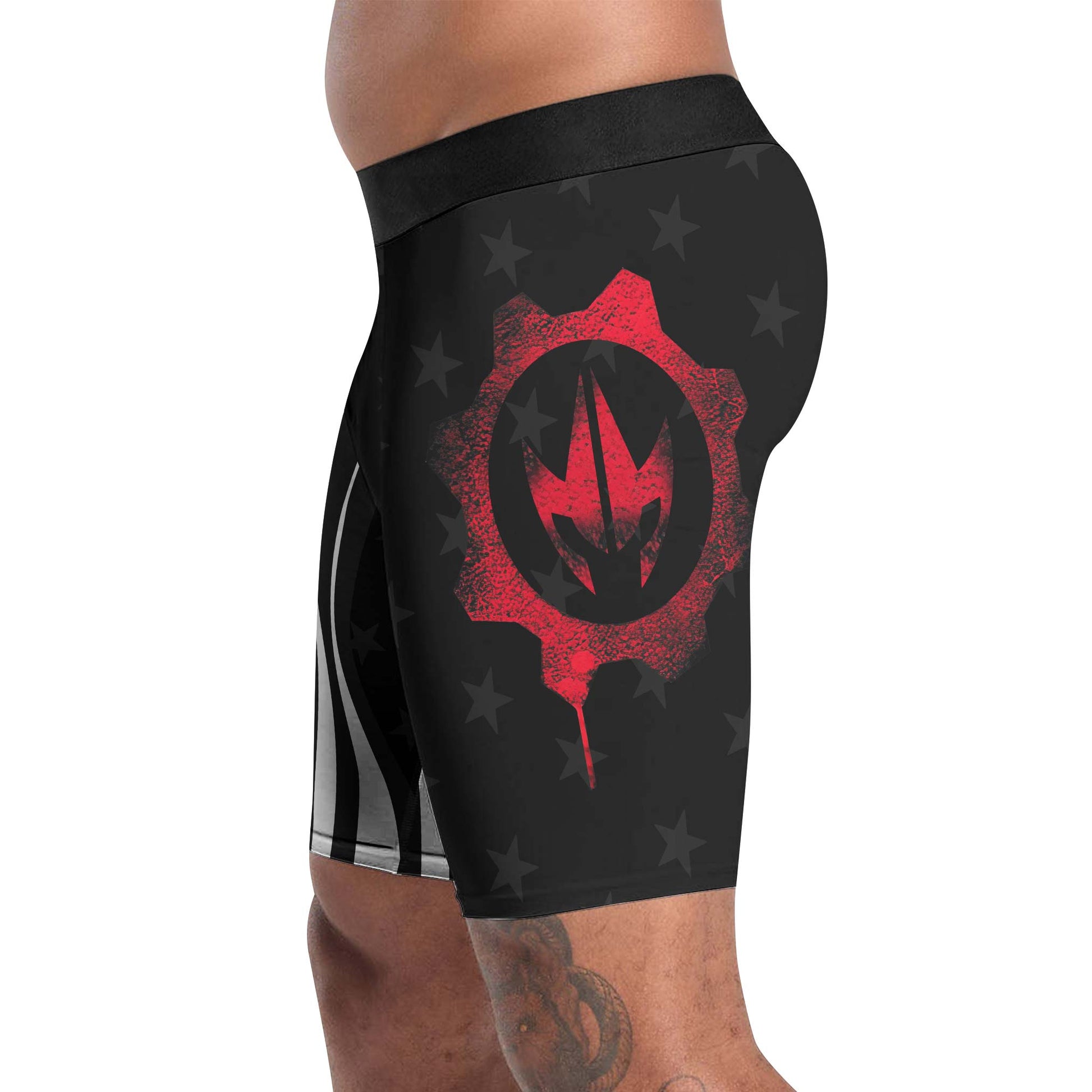 American Flag Black Compression Shorts