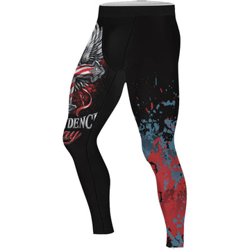 American Independence Cross Men's Compression Leggings - BattleFitGear