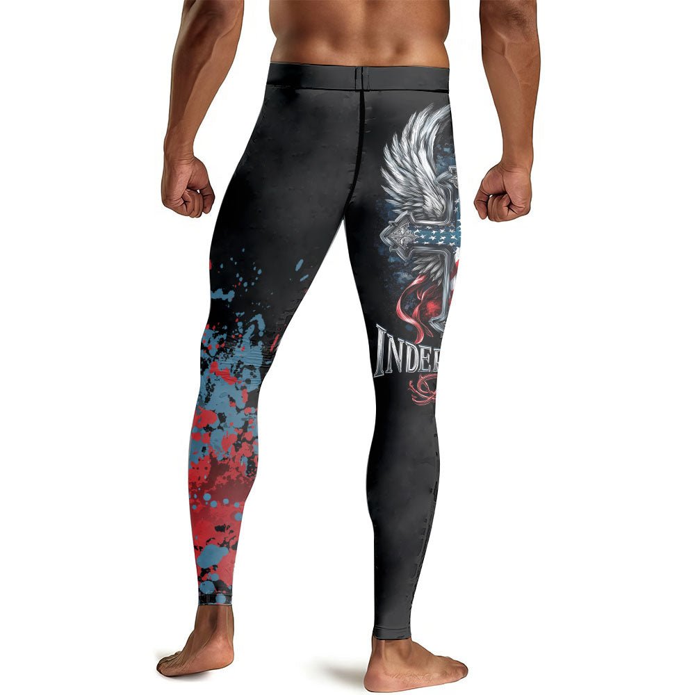 American Independence Cross Men's Compression Leggings - BattleFitGear