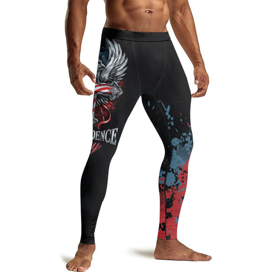 American Independence Cross Men's Compression Leggings - BattleFitGear