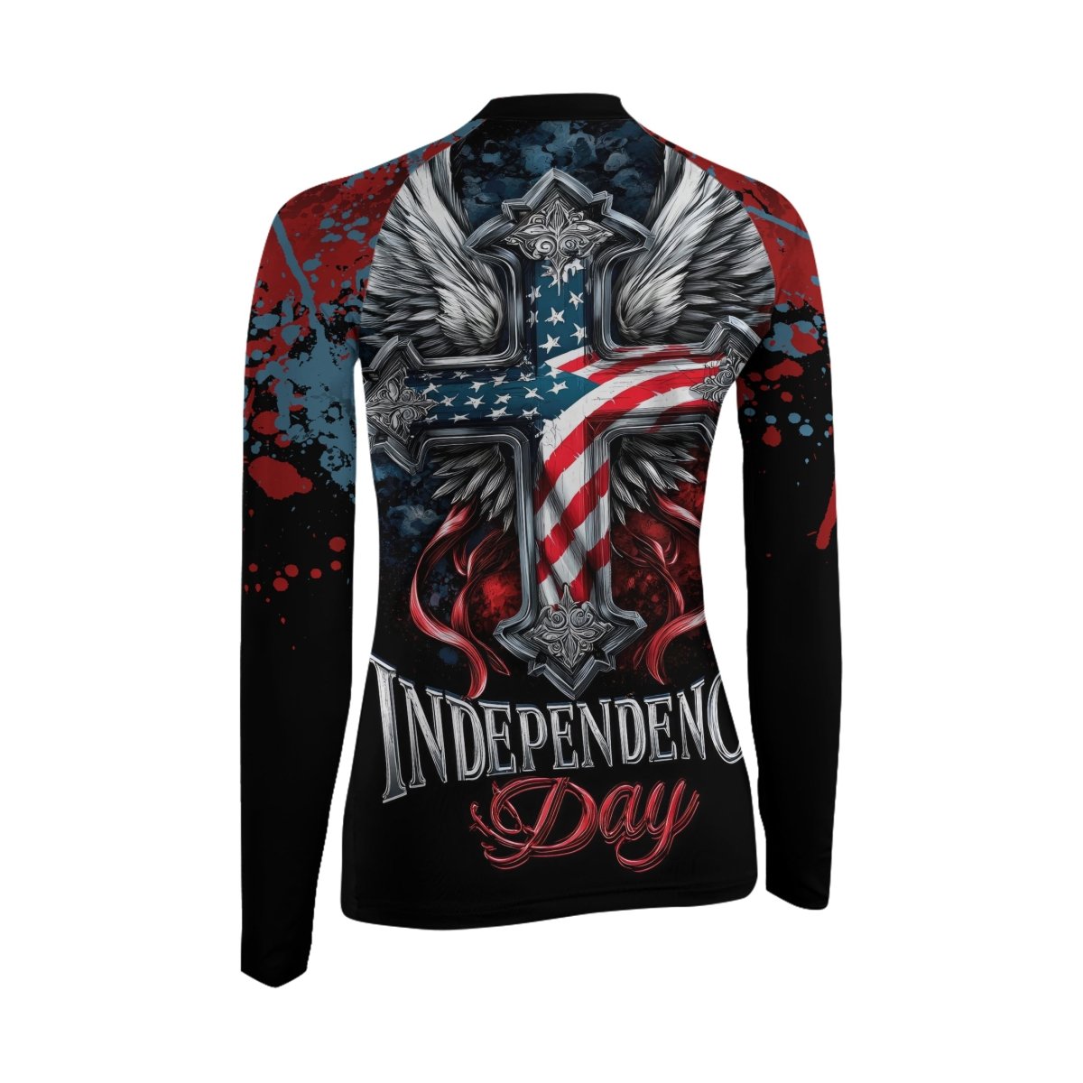 American Independence Cross Women's Long Sleeve Rash Guard - BattleFitGear
