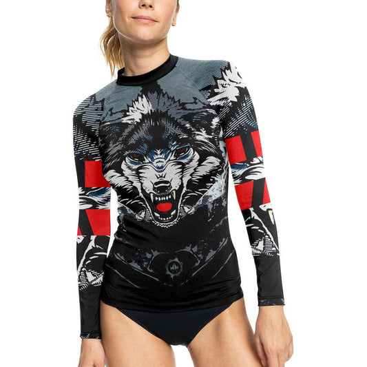 Angry Wolf Women's Long Sleeve Rash Guard