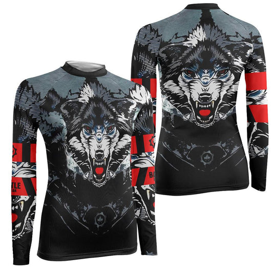 Angry Wolf Women's Long Sleeve Rash Guard