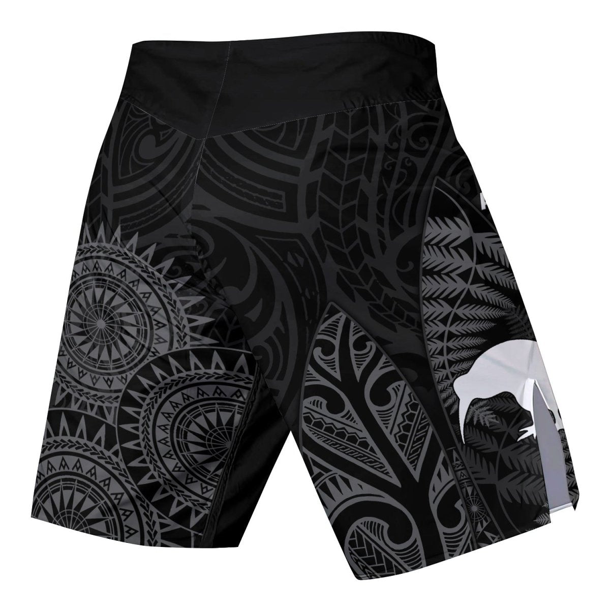 Aotearoa Kiwi Bird Grey Fight Shorts - BattleFitGear