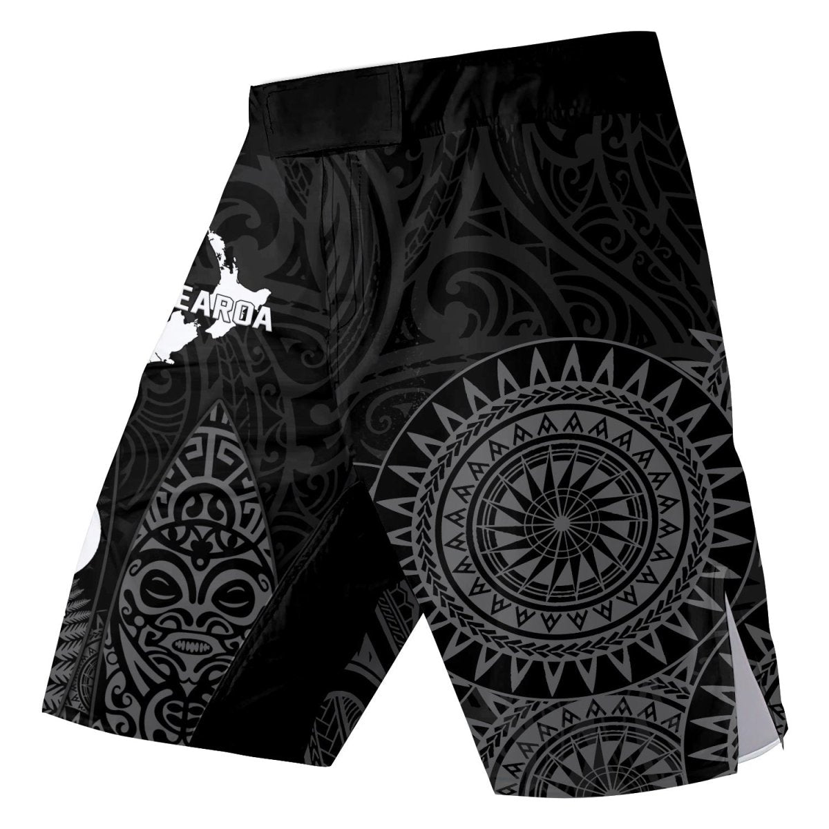 Aotearoa Kiwi Bird Grey Fight Shorts - BattleFitGear