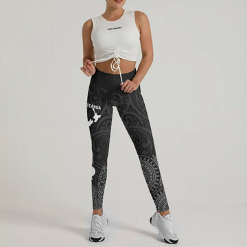 Aotearoa Kiwi Bird Grey Leggings - BattleFitGear