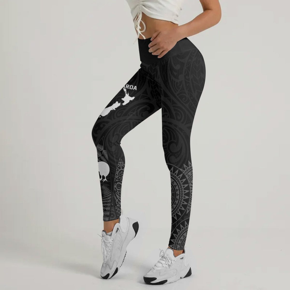 Aotearoa Kiwi Bird Grey Leggings - BattleFitGear