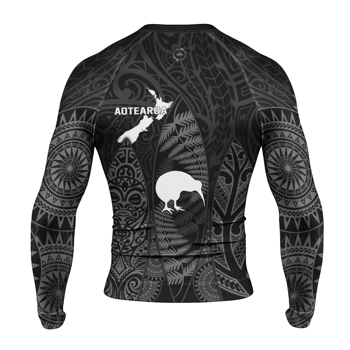 Aotearoa Kiwi Bird Grey Men's Long Sleeve Rash Guard - BattleFitGear