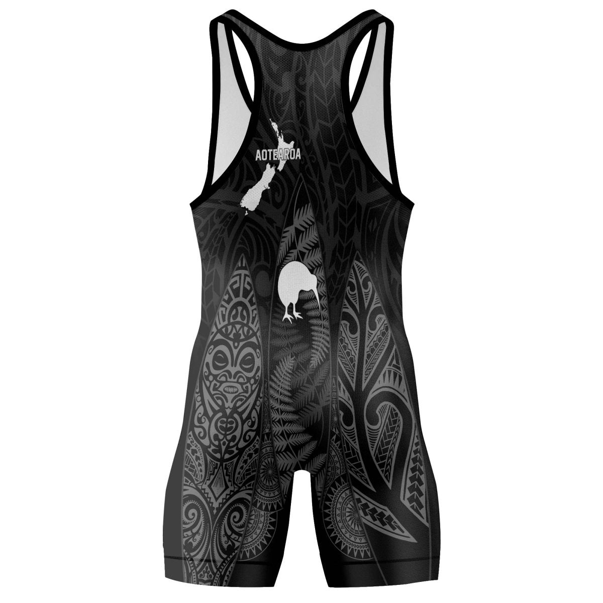 Aotearoa Kiwi Bird Grey Wrestling Singlets - BattleFitGear