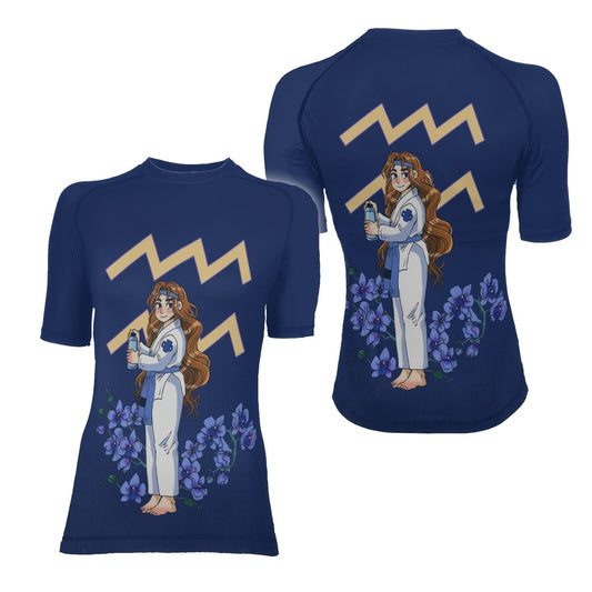 Aquarius Mom Women's Short Sleeve Rash Guard - BattleFitGear