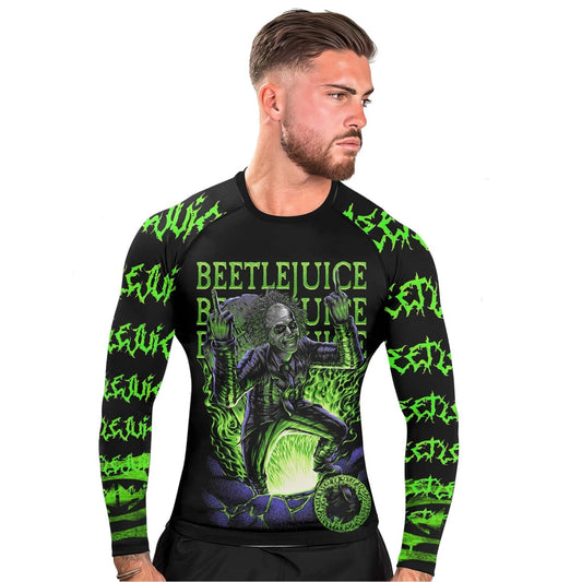 Beetlejuice Is Back Men's Long Sleeve Rash Guard - BattleFitGear
