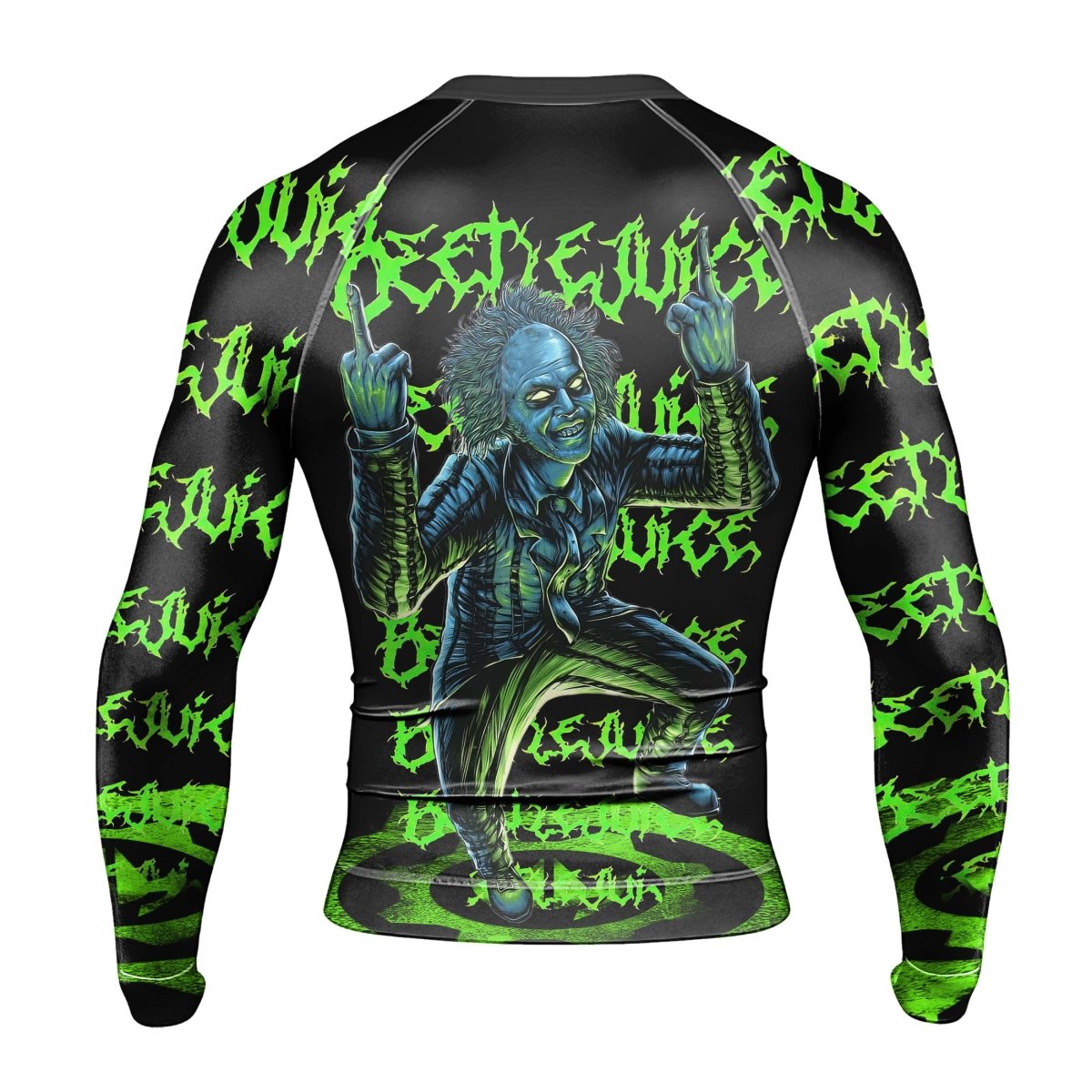 Beetlejuice Is Back Men's Long Sleeve Rash Guard - BattleFitGear