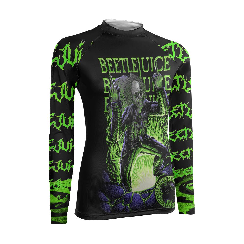 Beetlejuice Is Back Women's Long Sleeve Rash Guard - BattleFitGear