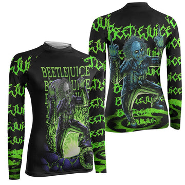 Beetlejuice Is Back Women's Long Sleeve Rash Guard - BattleFitGear