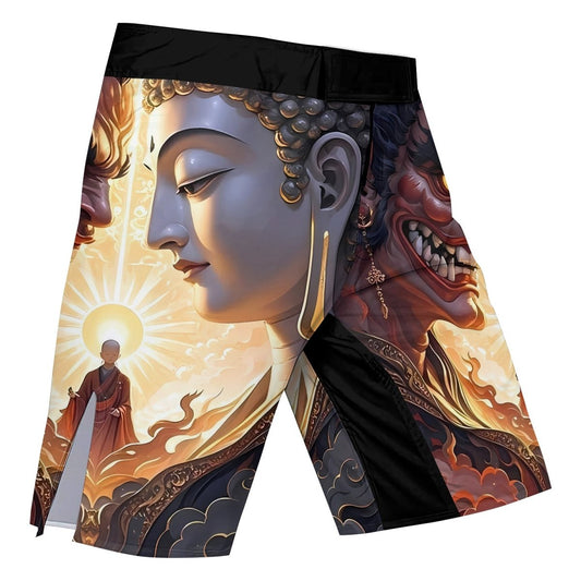 Buddha And Demon Fight Shorts - BattleFitGear