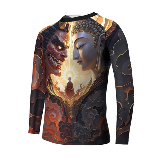 Buddha And Demon Kids Rash Guard - BattleFitGear