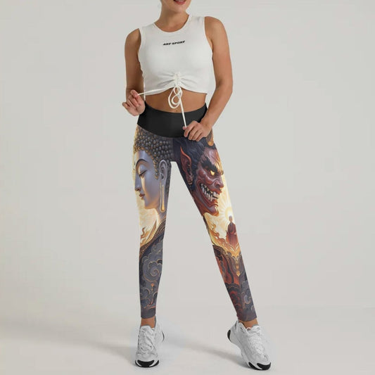Buddha And Demon Leggings - BattleFitGear
