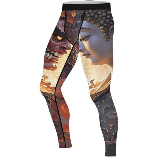 Buddha And Demon Men's Compression Leggings - BattleFitGear