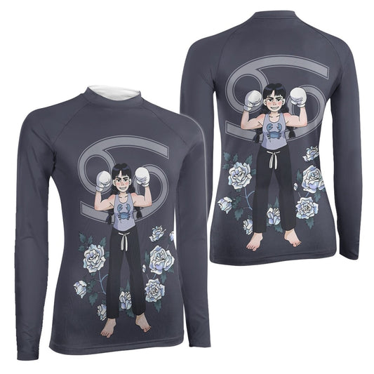 Cancer Zodiac Mom Women's Long Sleeve Rash Guard - BattleFitGear