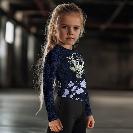 Cherry Blossom Dragon Kids Rash Guard - BattleFitGear