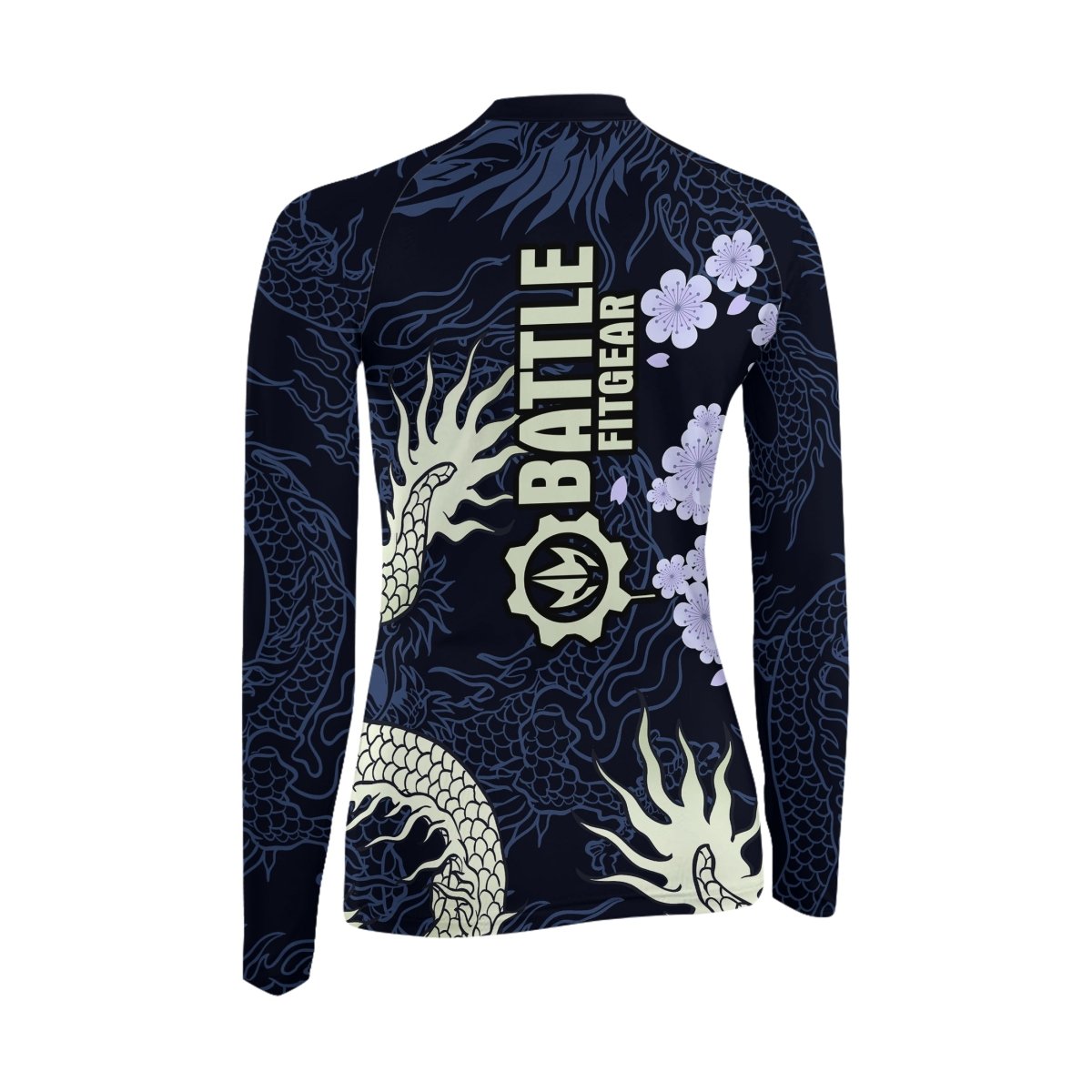 Cherry Blossom Dragon Women's Long Sleeve Rash Guard - BattleFitGear