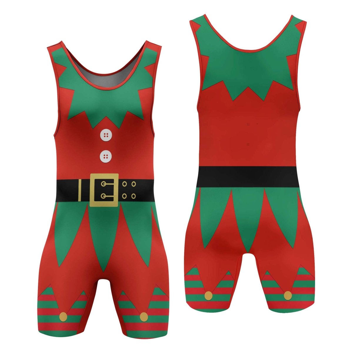 Christmas Elf Red Cosplay Wrestling Singlets - BattleFitGear