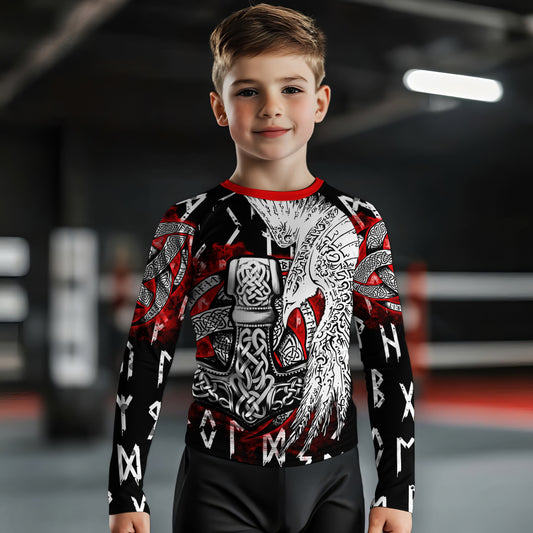 Cool Eagle Vegvisir Kids Rash Guard