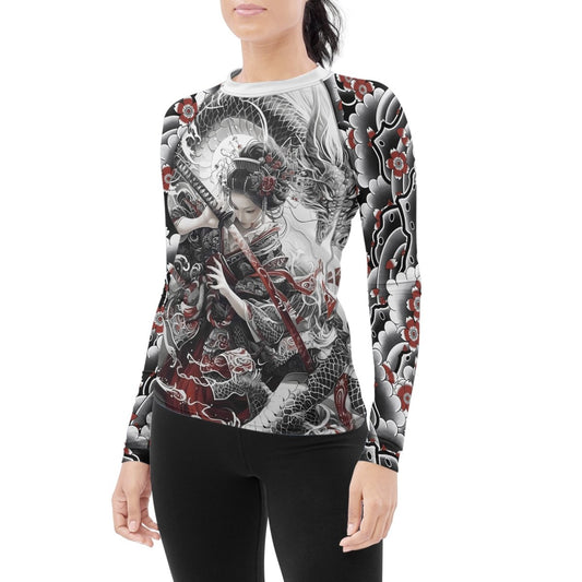 Dragon Geisha Women's Long Sleeve Rash Guard - BattleFitGear
