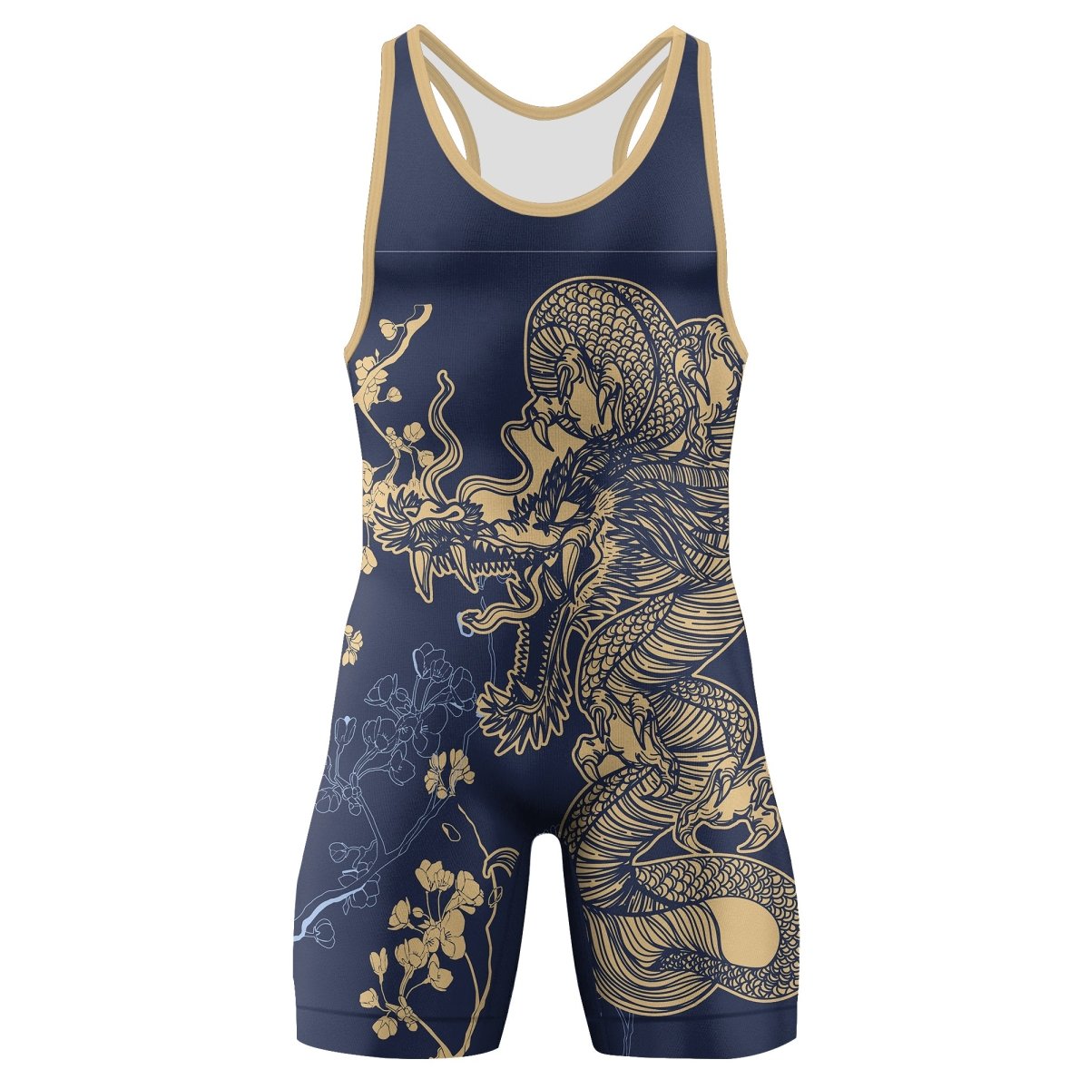 Flower Chinese Dragon Wrestling Singlets - BattleFitGear