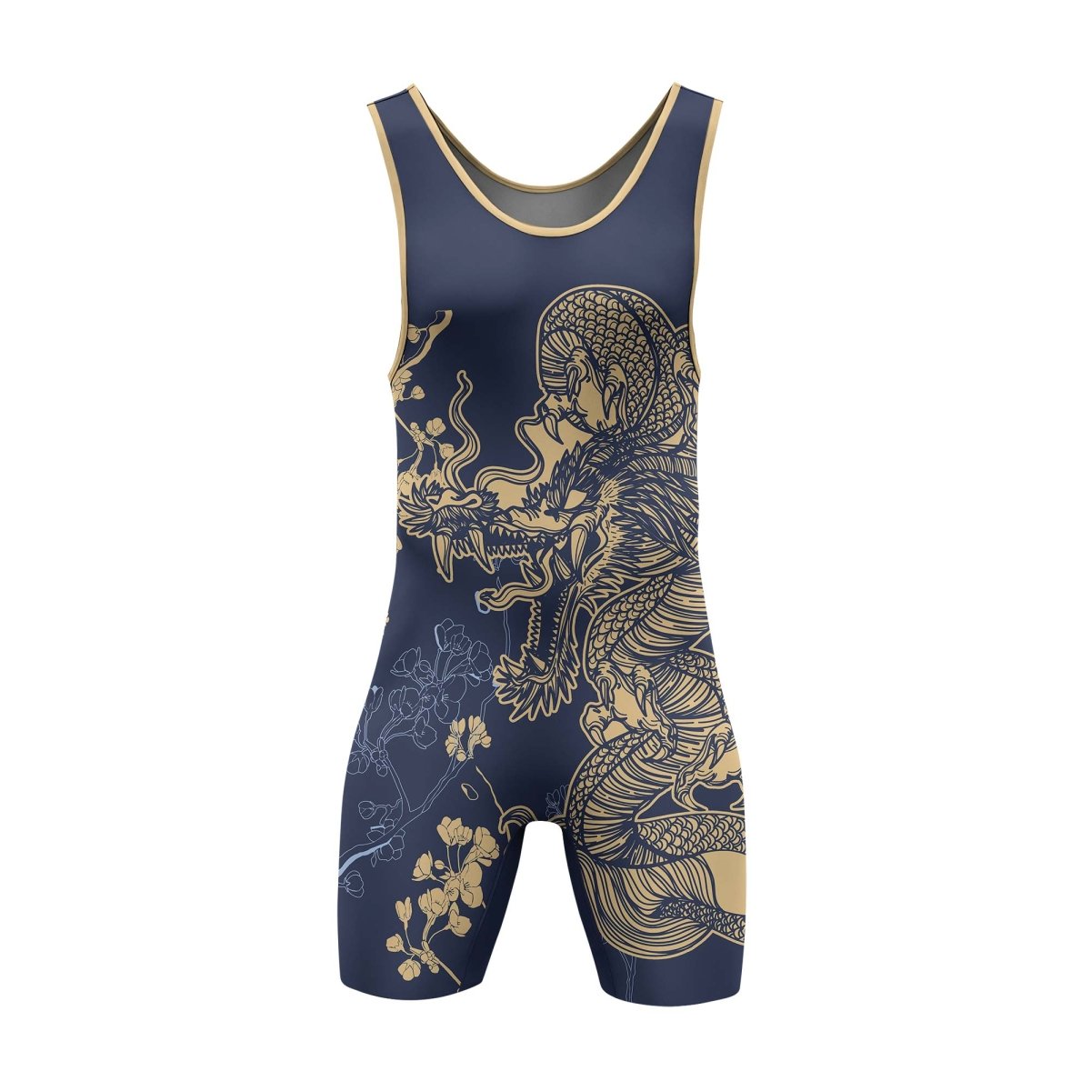 Flower Chinese Dragon Wrestling Singlets - BattleFitGear