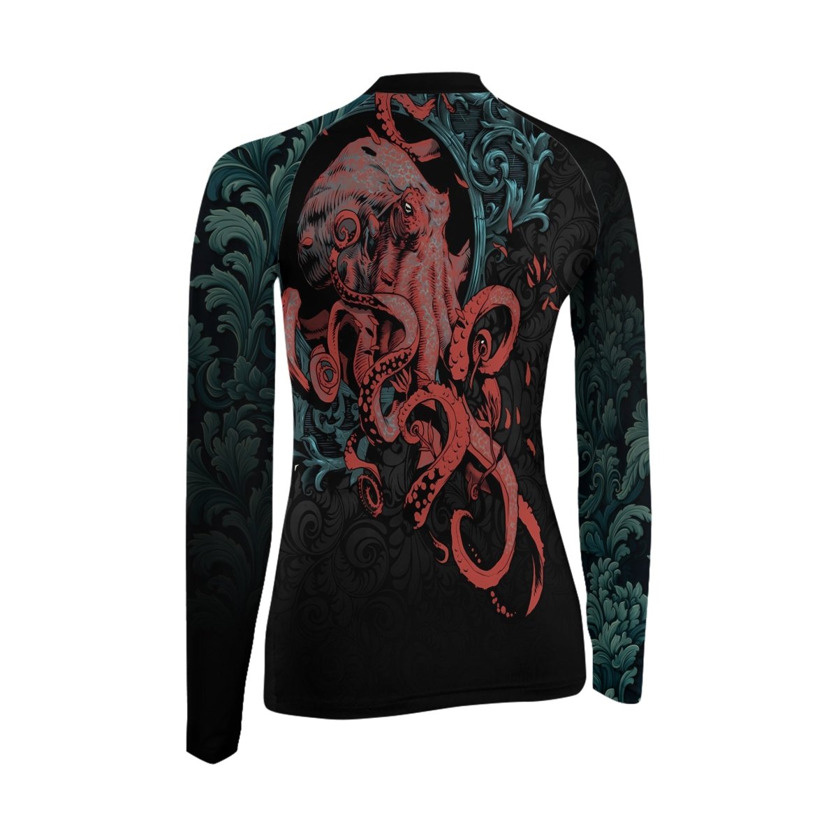 Flower Octopus Women's Long Sleeve Rash Guard - BattleFitGear