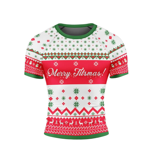 Merry Jitsmas Short Sleeve Rash Guard - BattleFitGear