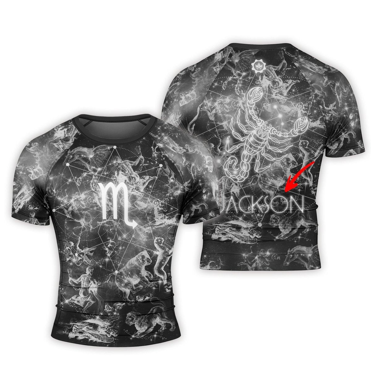 Personalized Zodiac Scorpio Short Sleeve Rash Guard - BattleFitGear