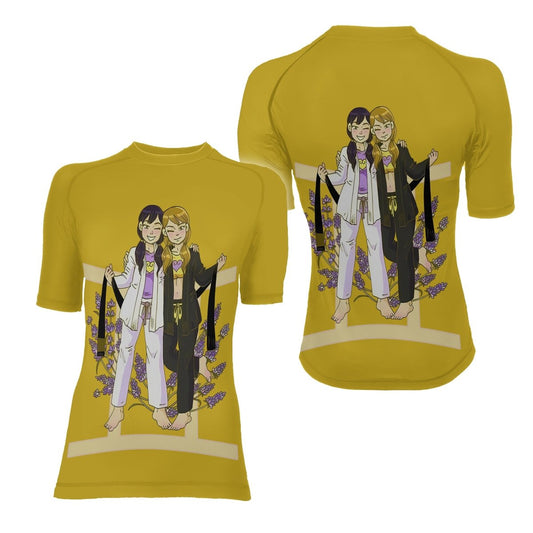 Gemini Zodiac Mom Women's Short Sleeve Rash Guard - BattleFitGear