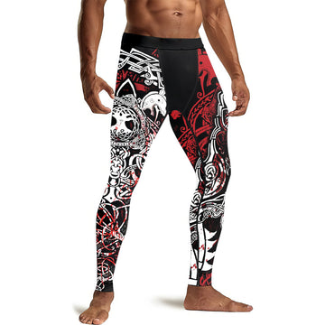 Geri & Freki Blood Tattoo Viking Men's Compression Leggings