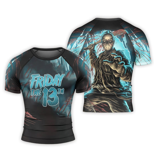 Grim Reaper Jason Voorhees Men's Short Sleeve Rash Guard - BattleFitGear