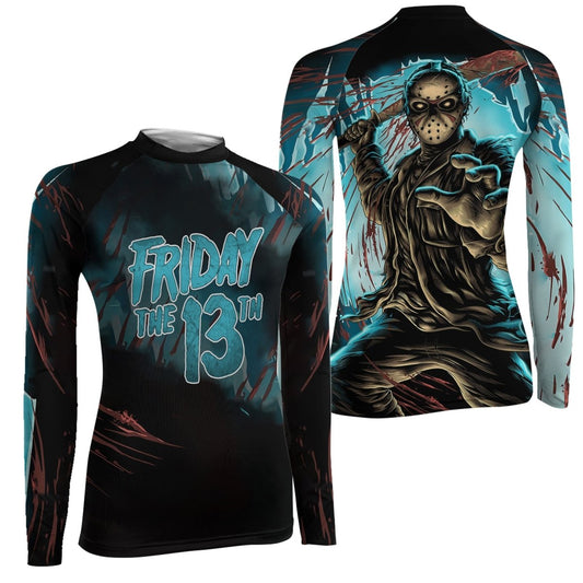 Grim Reaper Jason Voorhees Women's Long Sleeve Rash Guard - BattleFitGear