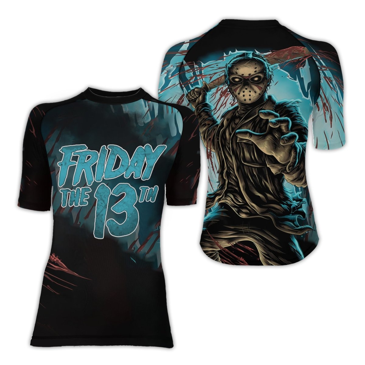 Grim Reaper Jason Voorhees Women's Short Sleeve Rash Guard - BattleFitGear