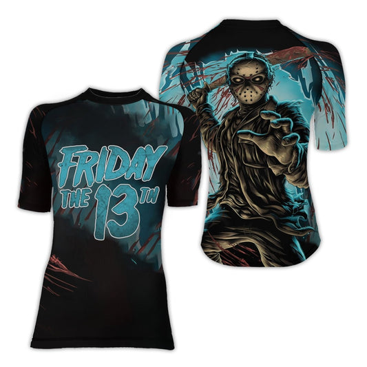 Grim Reaper Jason Voorhees Women's Short Sleeve Rash Guard - BattleFitGear