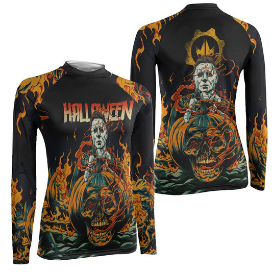 Halloween Michael Myers Women's Long Sleeve Rash Guard - BattleFitGear