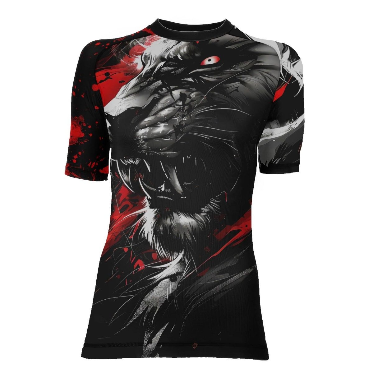 Dangerous Lion Women's Short Sleeve Rash Guard - BattleFitGear