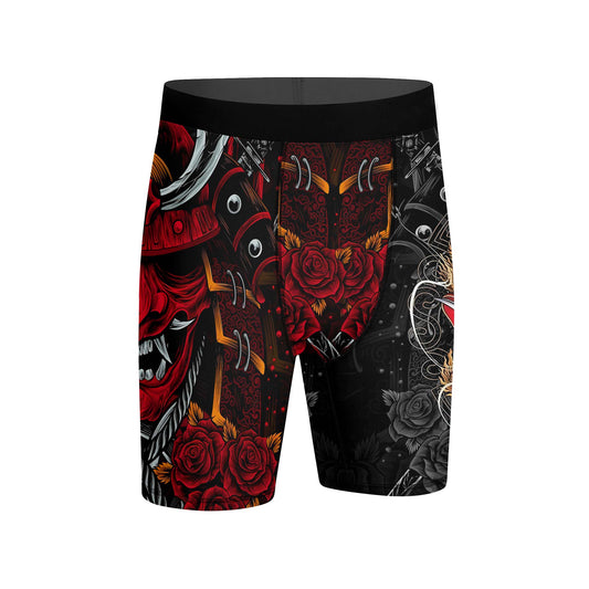 Japanese Red Demon Samurai Compression Shorts