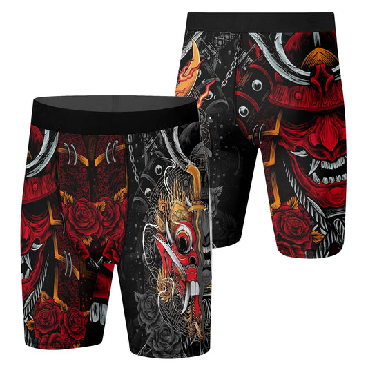 Japanese Red Demon Samurai Compression Shorts