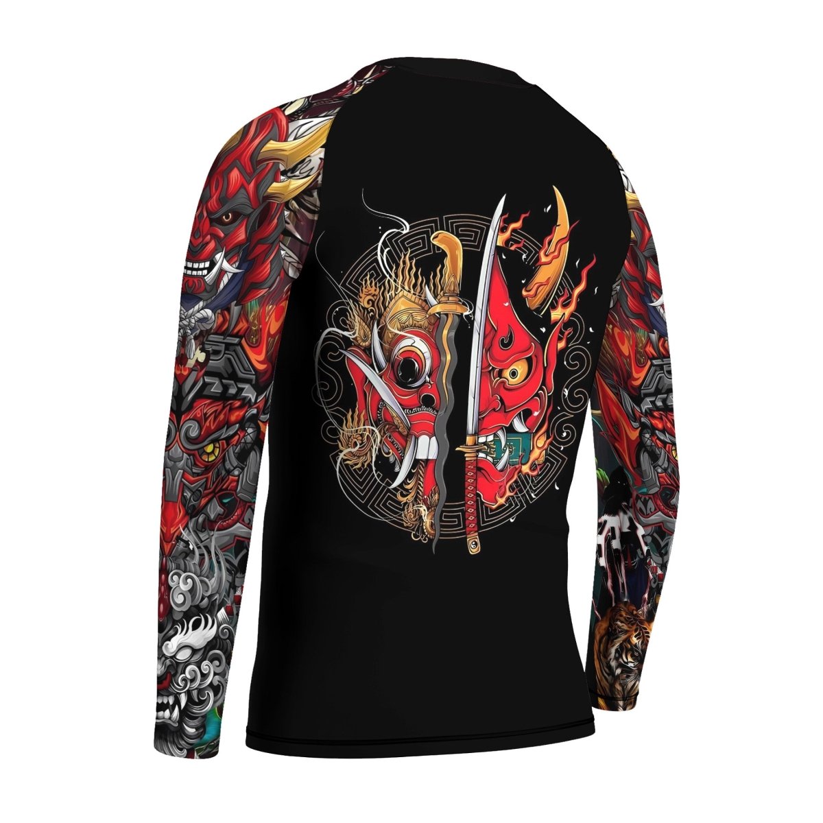 Japanese Red Demon Samurai Kids Rash Guard - BattleFitGear
