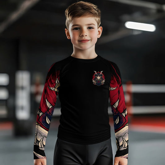 Jason Voorhees Samurai Kids Rash Guard - BattleFitGear